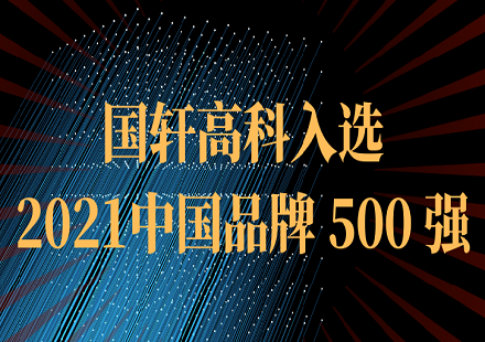 國軒高科入選2021中國品牌500強