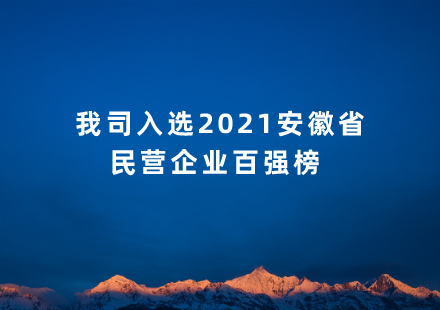 我司入選2021安徽省民營(yíng)企業(yè)百?gòu)?qiáng)榜