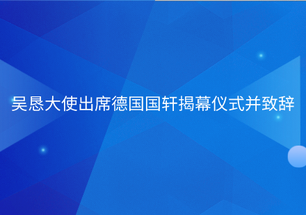 吳懇大使出席德國(guó)國(guó)軒揭幕儀式并致辭