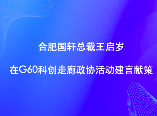 合肥國軒總裁王啟歲在G60科創(chuàng)走廊政協(xié)活動建言獻(xiàn)策